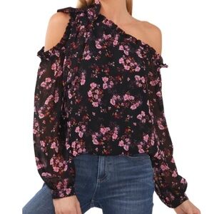 CeCe Fresh appeal floral cut out blouse